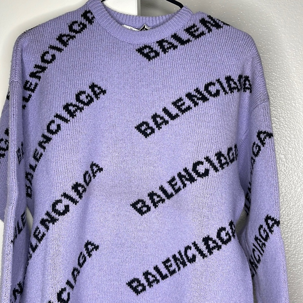 Balenciaga WOMEN'S ALLOVER LOGO SWEATER